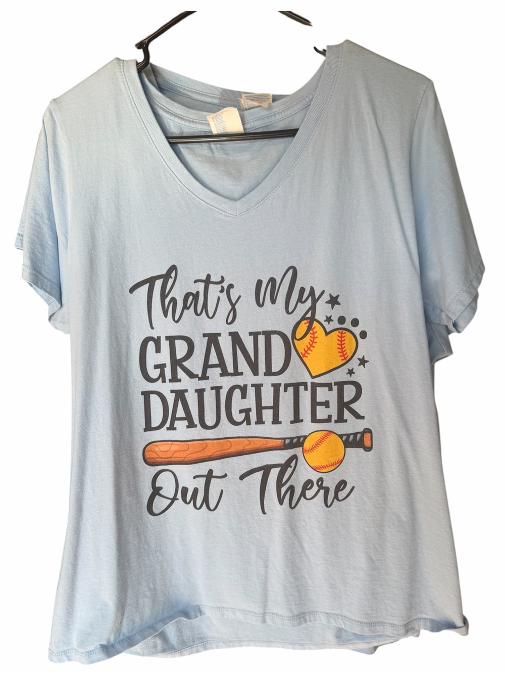 Light Blue 'That's My Granddaughter Out There' Soft V-Neck Tee